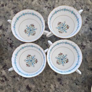 Coalport Geneva white porcelaine tea cups, size 4